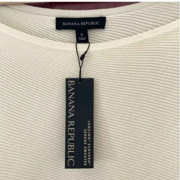 Banana Republic Colleta Off-Shoulder Cream White Sweater Dress, Size S - Picture 5 of 7